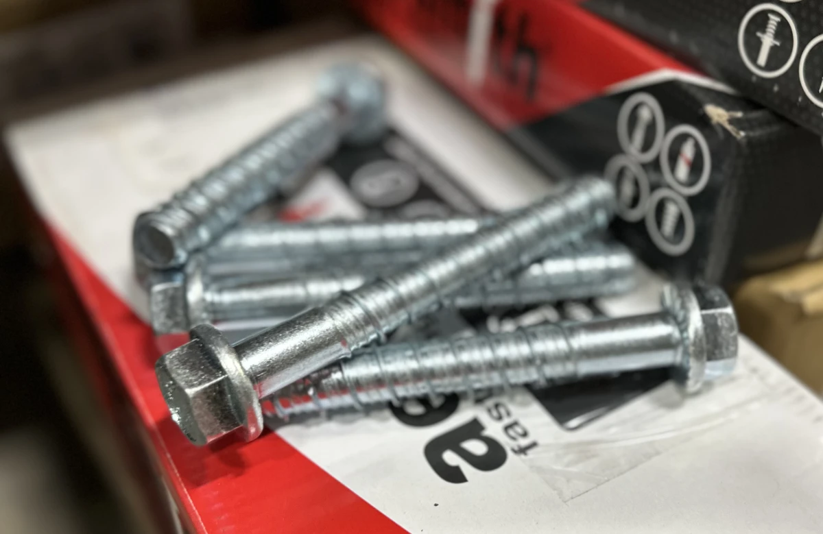 Fastener screws closeup.