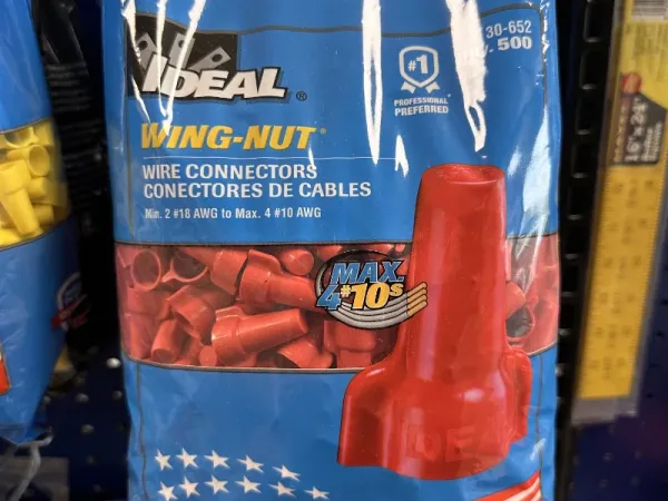 Ideal electrical wing nut package red.