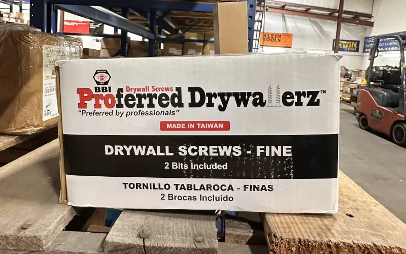 Fine drywall screws.