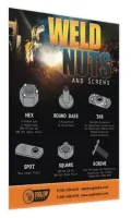 Weld nuts.