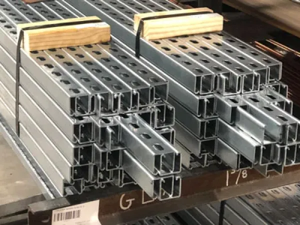 Galvanized wall studs.